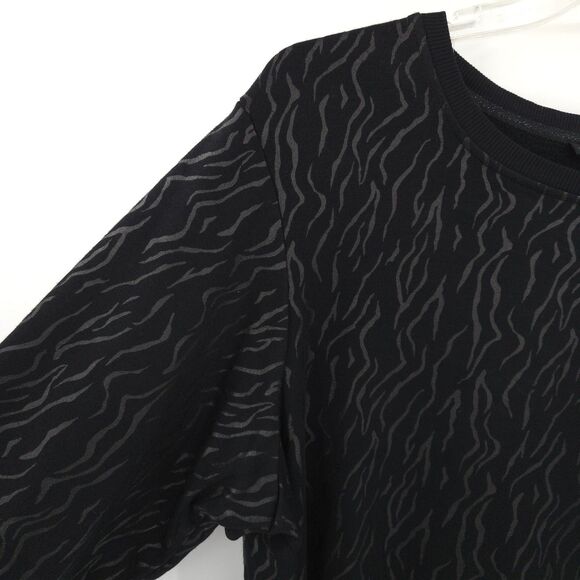 Jane & Delancey NWT stretch soft knit sweatshirt Size 2X black fleece cozy zebra - Picture 2 of 7